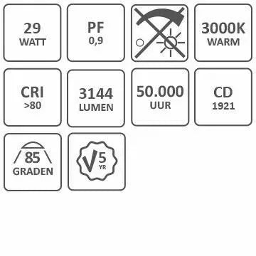 Interlight LED Orion Track 85gr wit 30W 3.000K CRI>80