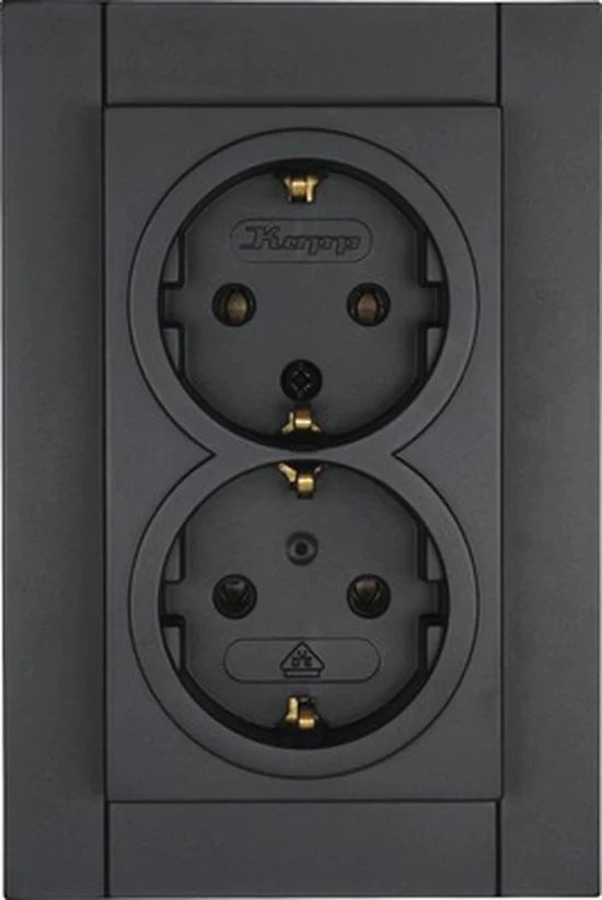 KOPP Athenis 55 Inbouw wandcontactdoos 2-voudig antraciet