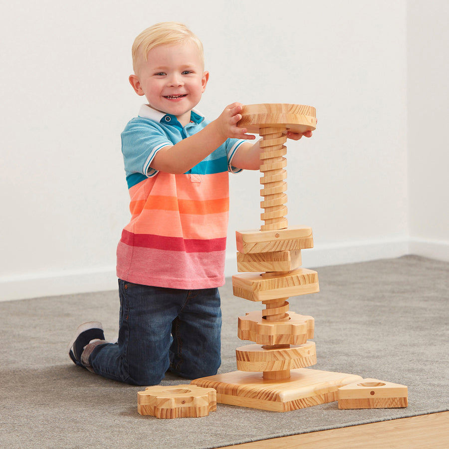 TTS Motor Skills Twist and Turn Tall Tower – Houten Educatief Spiraalspeelgoed | Nieuw
