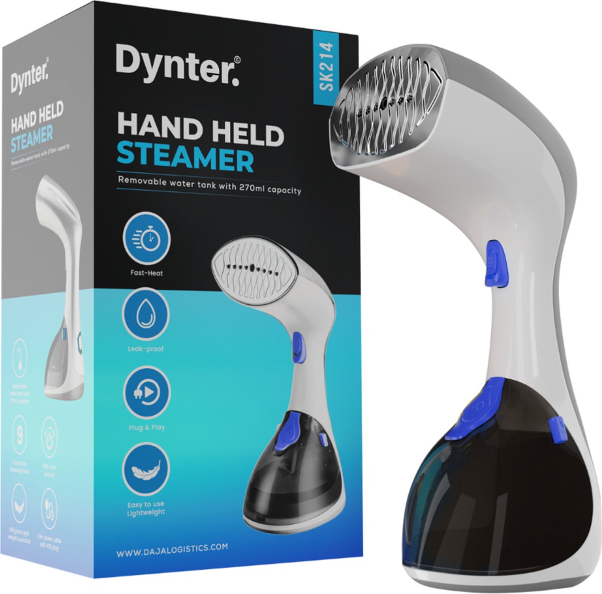 Dynter Hand Held Steamer – Kledingstomer – Compact – Nieuw