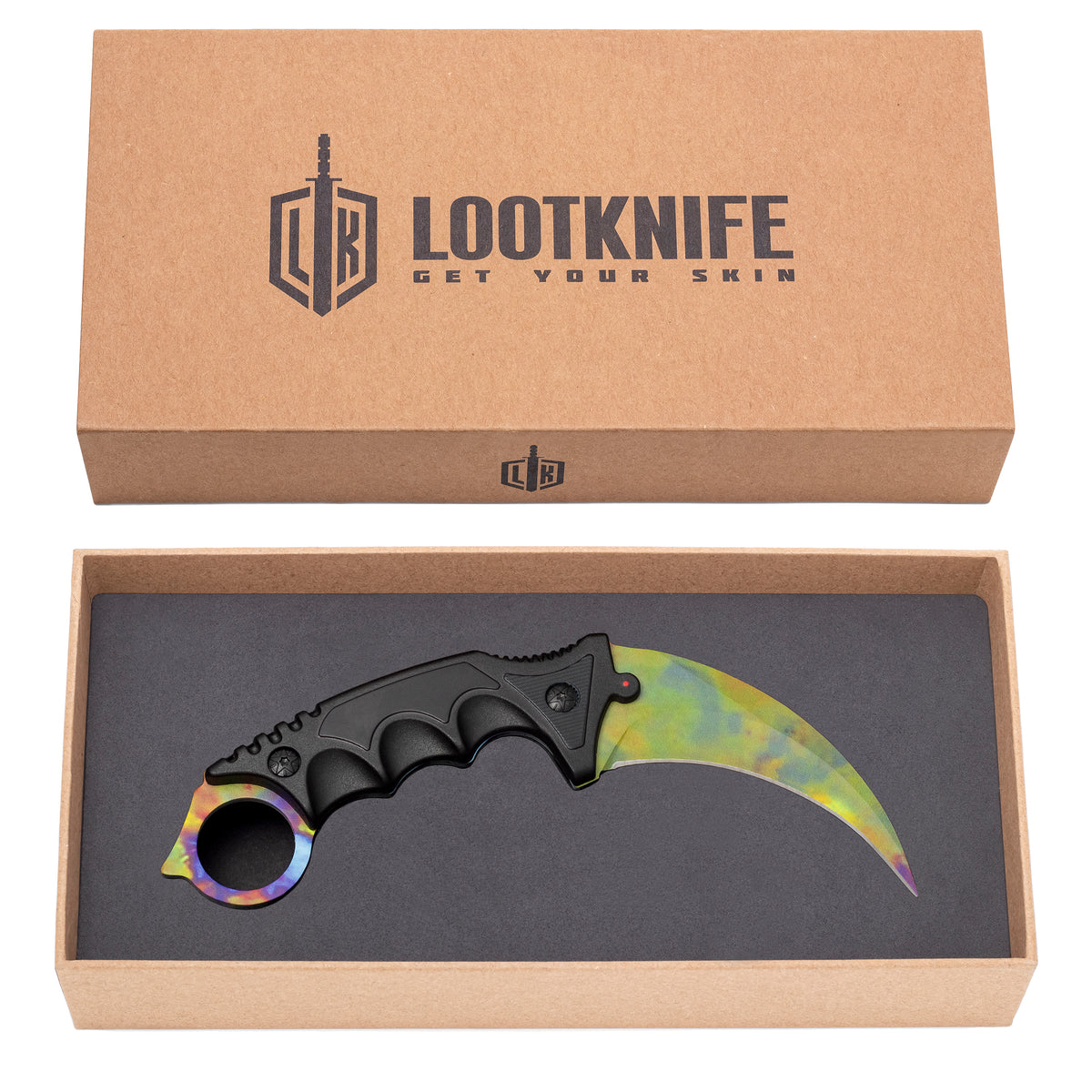 Karambit Premium à trempe superficielle – Bleu Gemme | Couteau CS2 pleine soie réaliste | Neuf