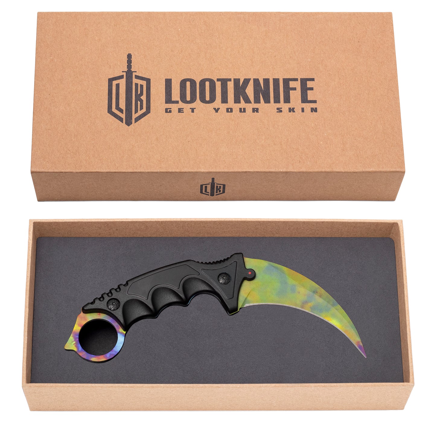 Premium Karambit Case Hardened – Blue Gem | Full Tang Real-Life CS2 Knife | Nieuw