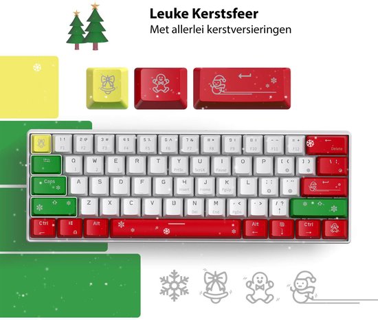 Royal Kludge RK61 – Clavier de jeu mécanique RGB compact (61 touches) | Sans fil et filaire