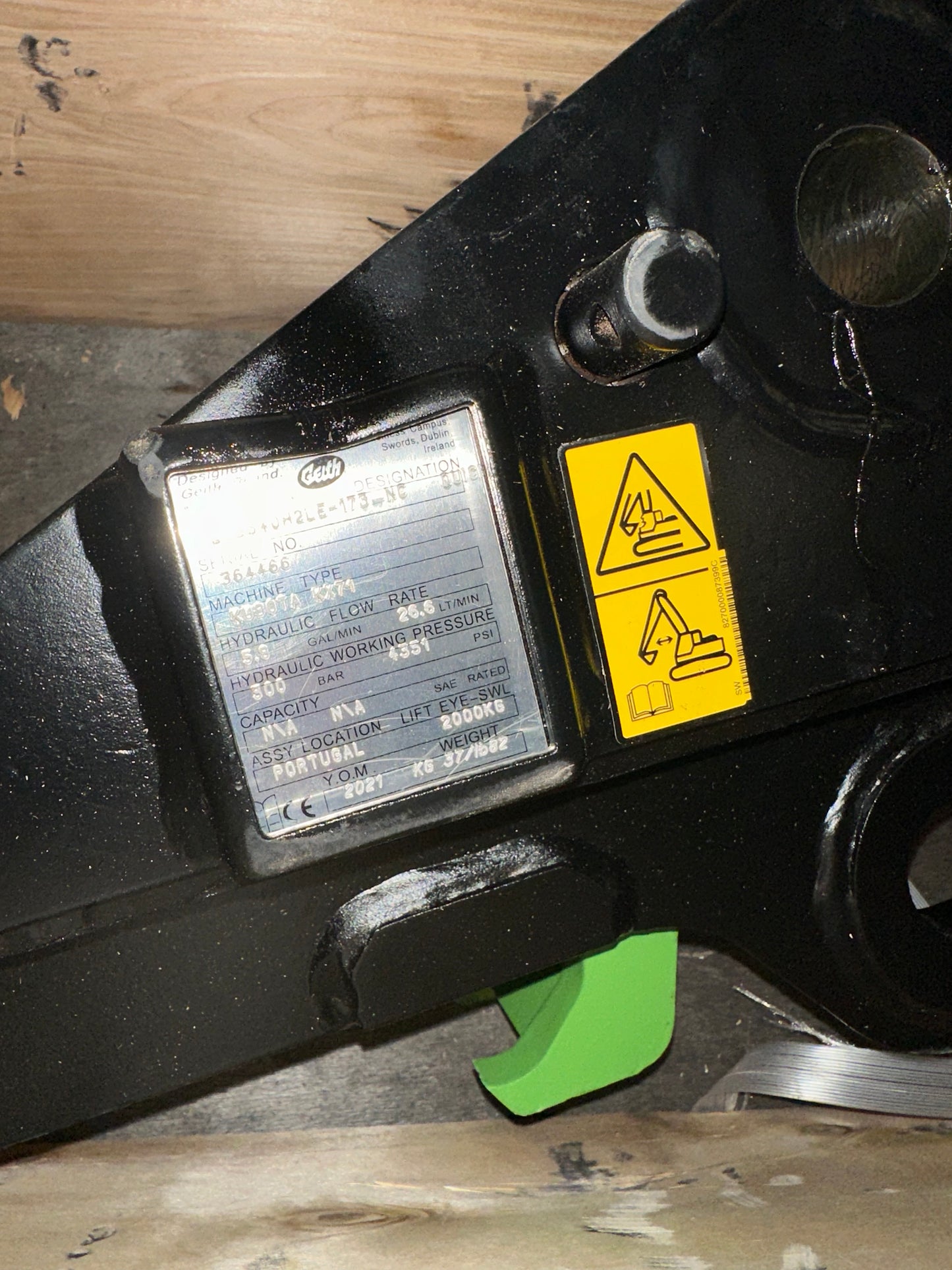 Geith snelwissel voor oa de Kubota KX71 graafmachine