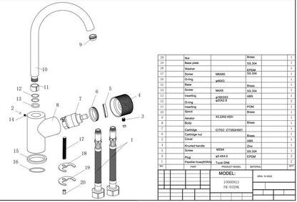 Blue Label Brøndby Wastafelkraan Hoog – Chroom | C-uitloop | Nieuw