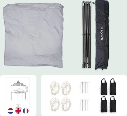 lifegoods partytent 3x4,5m met zijwanden metallic grijs