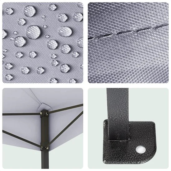 lifegoods partytent 3x4,5m met zijwanden metallic grijs