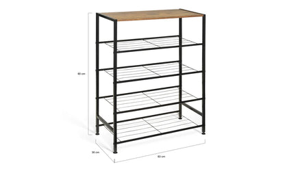 Metalenschoenenrek 12 paar  (L) 63 x (B) 30 x (H) 80 cm