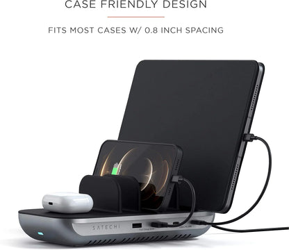 SATECHI Dock 5 oplaadstation voor meerdere apparaten met draadloos opladen  ST-WCS5PM-EU