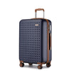 Kono KSK2486 - stijlvolle ABS+PC 28 inch Polka Dot harde koffer met TSA-slot - marineblauw en bruin