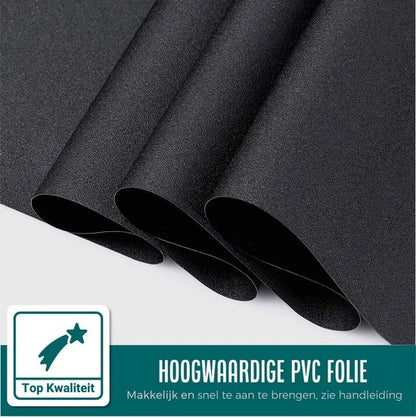 Homewell Verduisteringsdoek 90x300cm - Raamfolie Verduisterend - 100% Blackout - Anti Inkijk, Isolerend en Zonwerend - Herbruikbaar - Statisch – Zwart