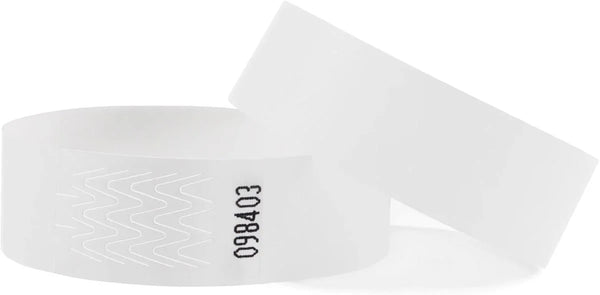 Tyband polsband 19mm x255mm wit genummerd 1-10000