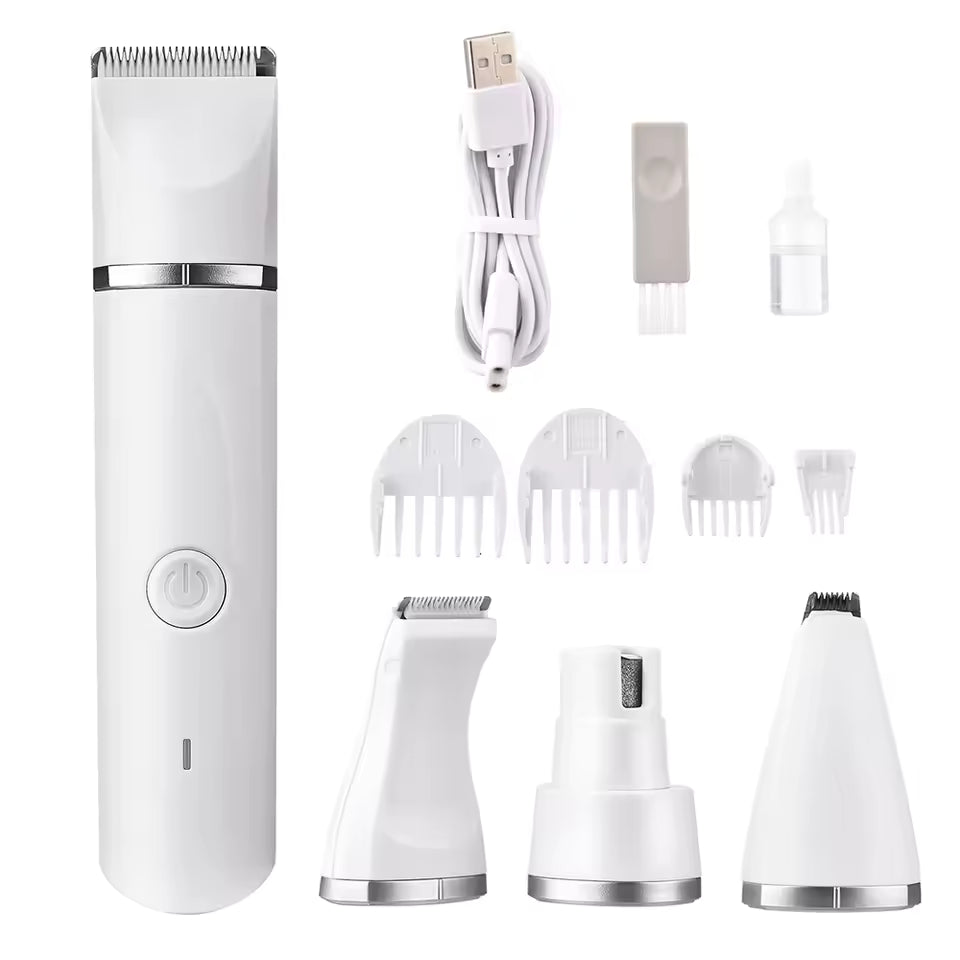 4-in-1 elektrische hondentondeuse voor verzorging Draadloos hondenscheerapparaat Clippers Trimmers Gereedschap voor katten Honden Haar trimmen Nagelslijpen