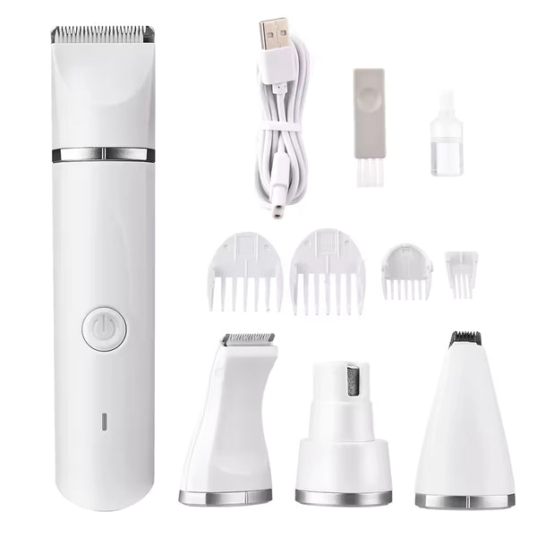 4-in-1 elektrische hondentondeuse voor verzorging Draadloos hondenscheerapparaat Clippers Trimmers Gereedschap voor katten Honden Haar trimmen Nagelslijpen