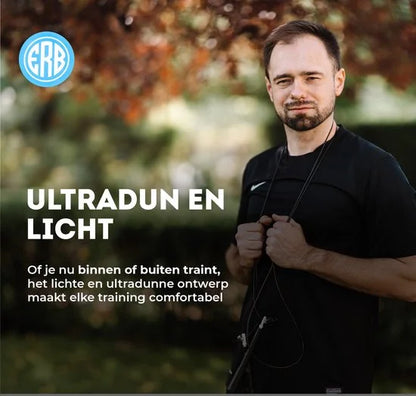 ERB® Professioneel Crossfit & Fitness Springtouw - Speedrope - Jump Rope - Verstelbaar - Volwassenen & Kinderen – Geel