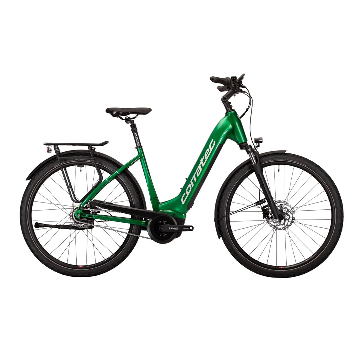 Corratec E-Power Trekking (45cm) 28 P6 8S Green/Zilver – Elektrische Trekkingfiets