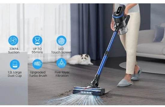 Honiture S12 - Steelstofzuiger - Draadloos - Zakloos - Turboborstel