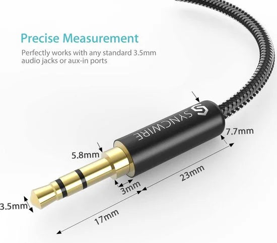syncwire premium audio cable Stereo-audiokabel/AUX-kabel, 3,5 mm, 1 meter