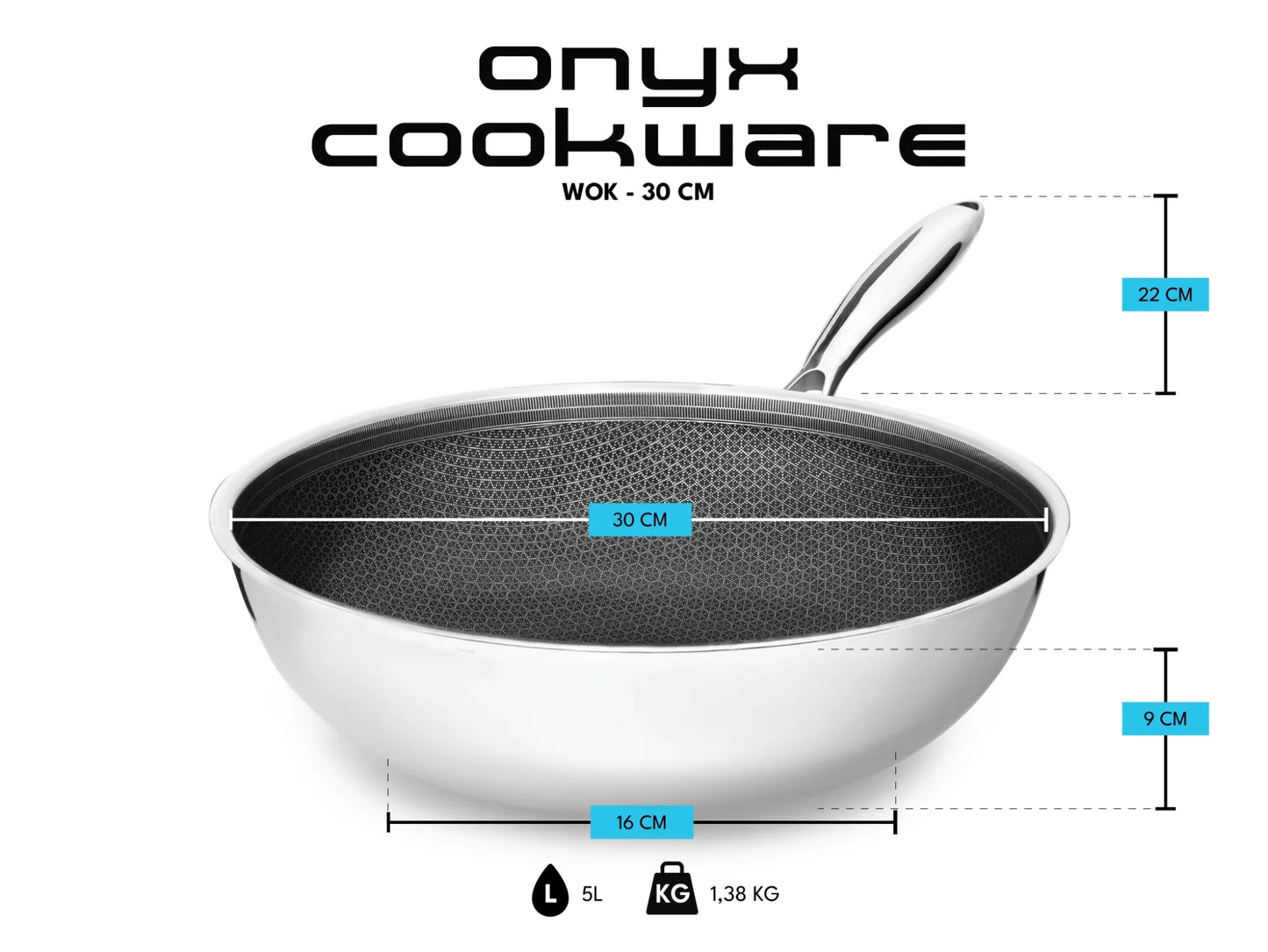 HYBRIDE ANTIAANBAK WOKPAN 30CM