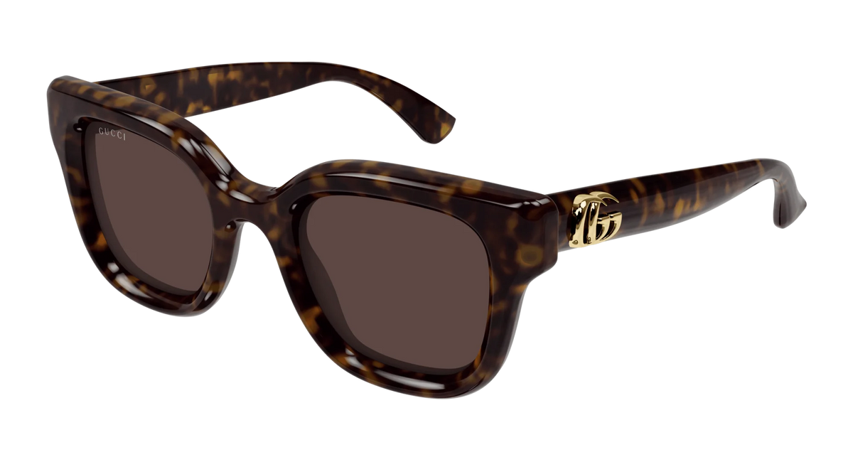 Gucci Zonnebril Ronde frame donkerbruin panterprintGG1828S 002 4922 145 S