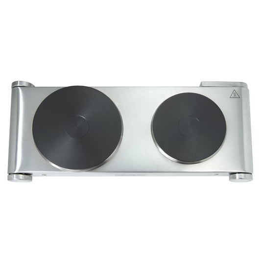 Dubbele roestvrijstalen kookplaat.