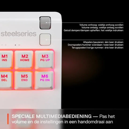 SteelSeries Apex 3 TKL - Wit - RGB Gaming Toetsenbord - US Qwerty - IP32