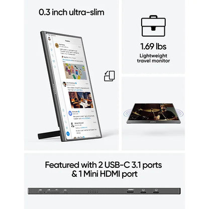 Arzopa A1M portable monitor 17,3" | 1920 x 1080 | 1x USB-C + 1x Mini HDMI