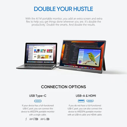 Arzopa A1M portable monitor 17,3" | 1920 x 1080 | 1x USB-C + 1x Mini HDMI