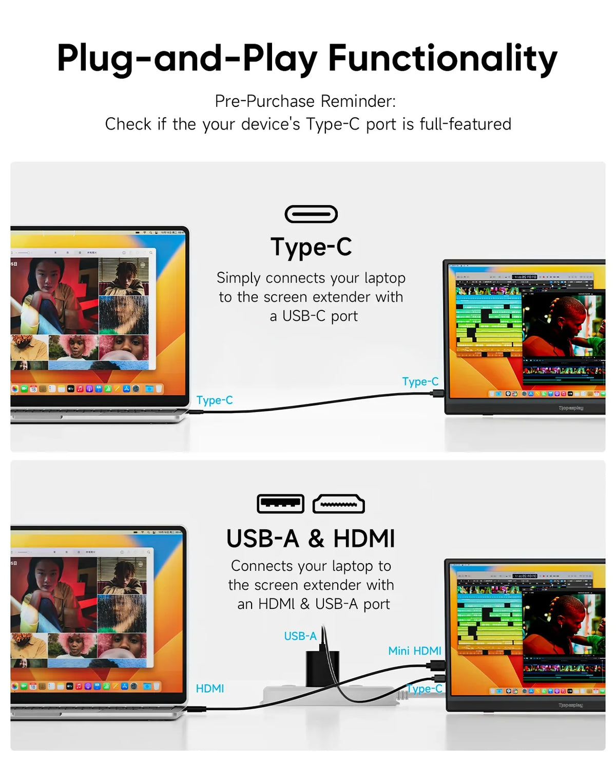 Dopesplay 15.6" 1920*1080P FHD Portable Gaming Monitor For Laptop