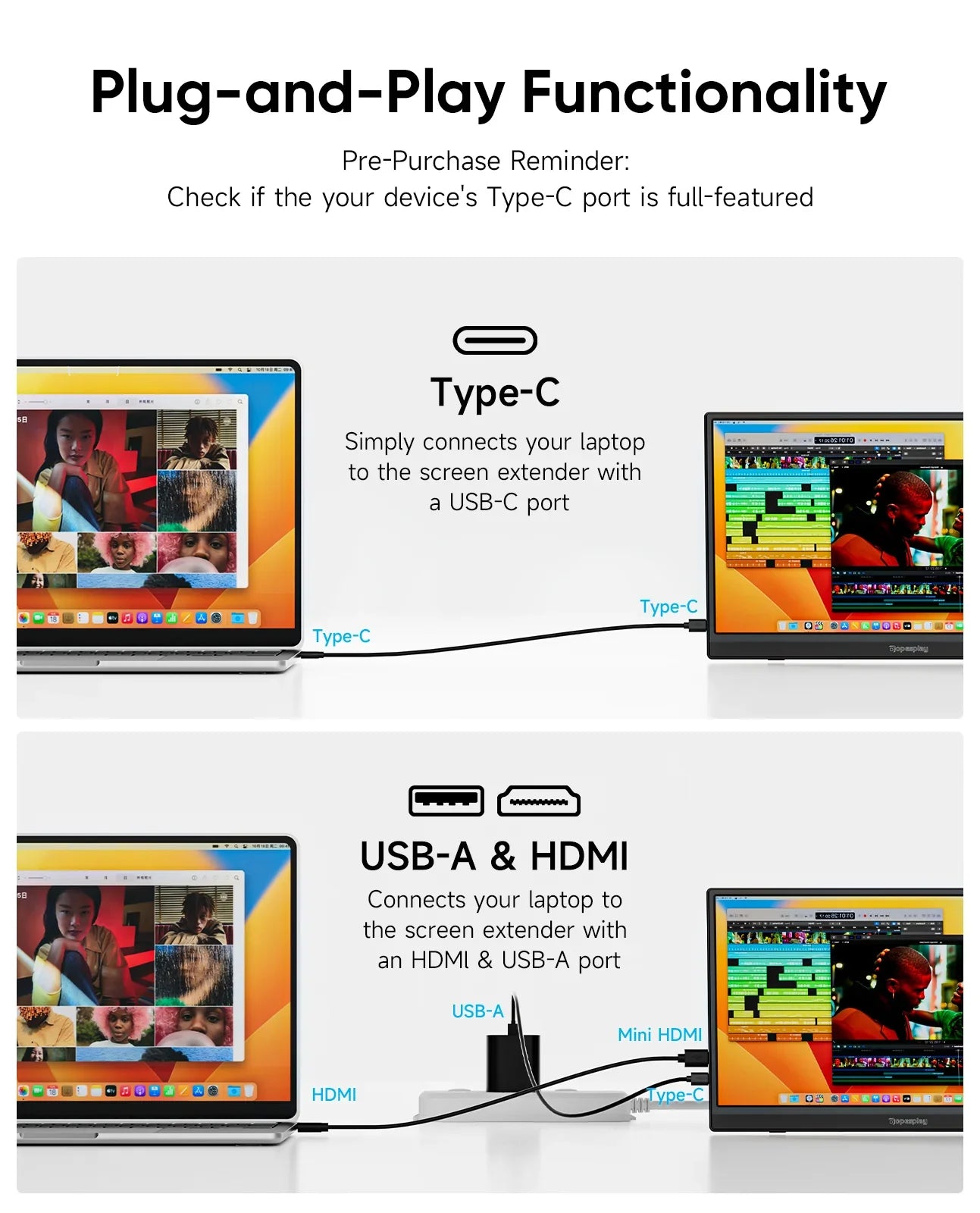 Dopesplay 15.6" 1920*1080P FHD Portable Gaming Monitor For Laptop