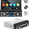 Boscer 1Din Autoradio - Android 10 - Navigatiesysteem - 7' HD Gemotoriseerd klapscherm - 2+32GB - USB, Aux, Bluetooth, WIFI - Achteruitrijcamera