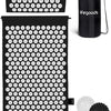 LifeGoods Spijkermat met Kussen - Shakti Mat - Acupressuur Mat - Spijkerbed - Massage Mat - Zwart
