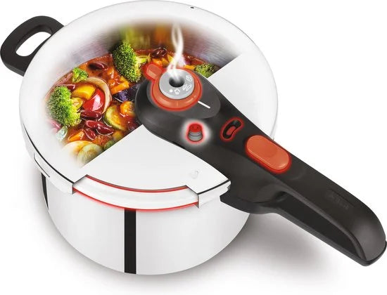 Tefal Snelkookpan Secure Click P2530756 6L - Secure 5-beveiligingssysteem met 2-traps kookregelaar