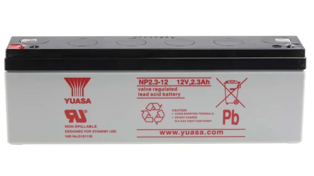 Yuasa 12V NP2.3-12 Faston F1 Sealed Lead Acid Battery, 2.3Ah, 12V