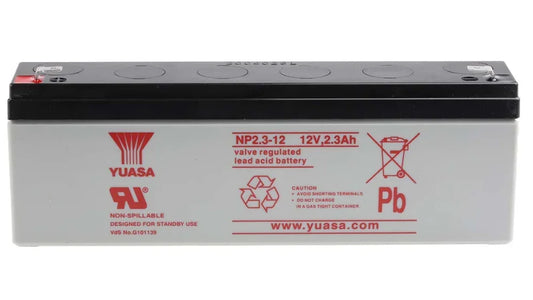 Yuasa 12V NP2.3-12 Faston F1 Sealed Lead Acid Battery, 2.3Ah, 12V