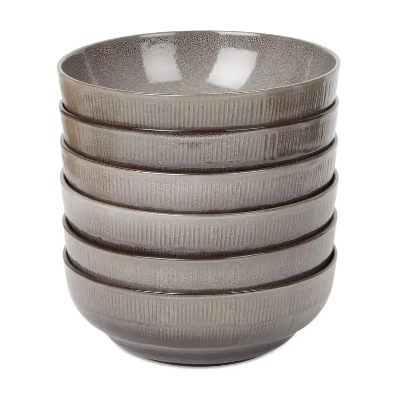 18-delig | 6-persoons Handgemaakt servies - Earth Black