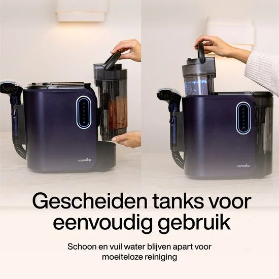 Samako Tapijtreiniger PRO 1800W - Stoomreiniger en vlekkenreiniger - 8 Opzetstukken - 100° Stoom - Bankreiniger - Meubelreiniger