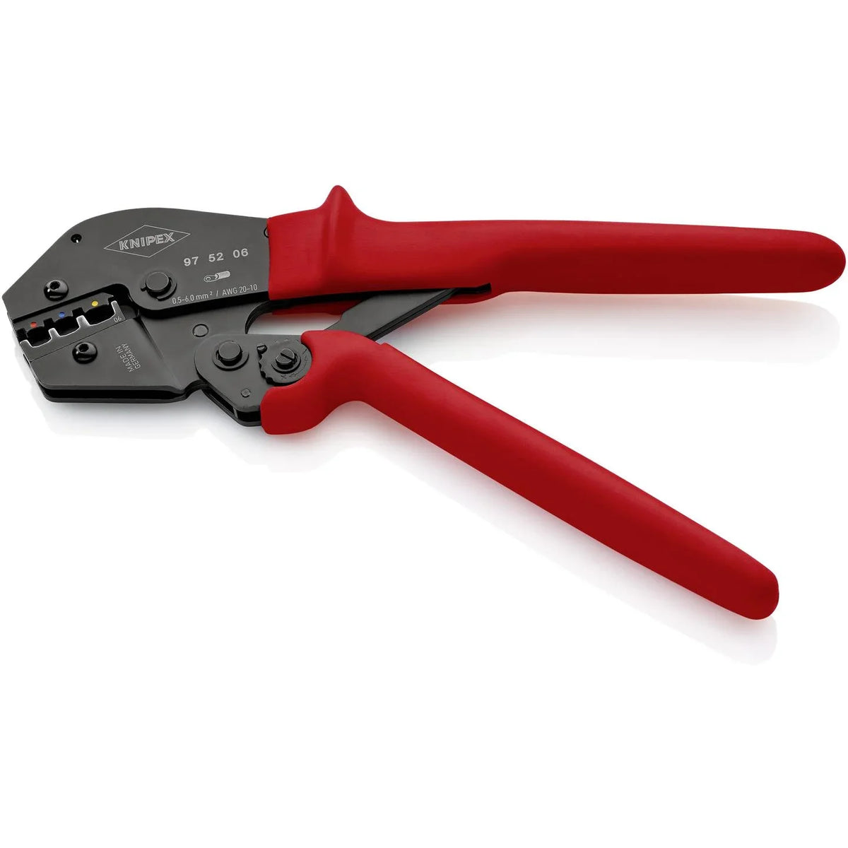 Krimptang 97 52 06 97 52 06 Geïsoleerde kabelschoenen, Connectoren (male), Doorverbinders 0.5 tot 6 mm²