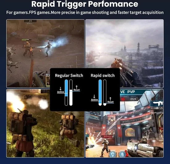 X68HE - Magnetic Switch Wired Gaming Toetsenbord - RGB - Side Printed PBT Keycaps - Decorative Lanyard - 8Khz - 0.01mmRT - 0.125ms - White Contour Line