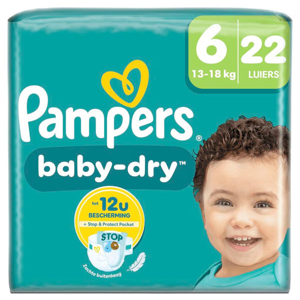 4x Pampers Baby-Dry Maat 6 Luiers (13-18kg, 88 stuks totaal)