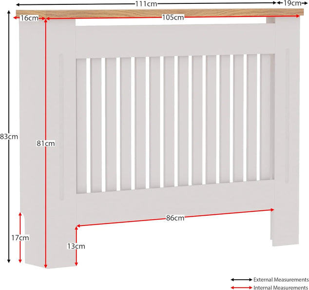 Arlington Radiatorbekleding - Wit - Modern - MDF - Lamellen - M - Radiatorpanelen
