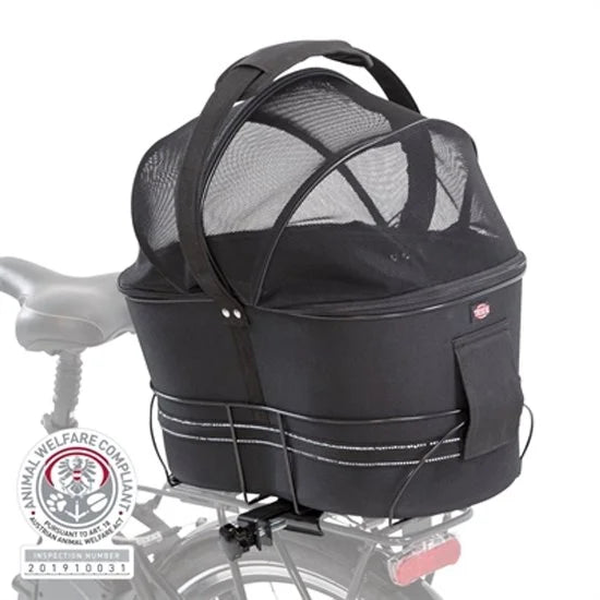 EVA Fietsmand Achterop - Zwart - Met Kussen en Kap - 48X29X42 cm