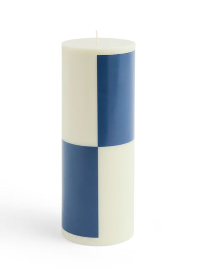 Column kaars large Milky Green and Dark Blue - 25cm / 9cm