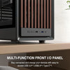 M1 PC behuizing - hout walnoot front, vooraf geïnstalleerde 4 PWM ARGB-ventilator, ATX Mid-Tower gaming pc-behuizing, met type C, zwart (zwart, M1)