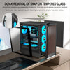 M1 PC behuizing - hout walnoot front, vooraf geïnstalleerde 4 PWM ARGB-ventilator, ATX Mid-Tower gaming pc-behuizing, met type C, zwart (zwart, M1)