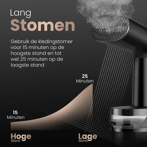 Luxe Kledingstomer - Handstomer - Stoomapparaat Kleding - Matte Black Edition
