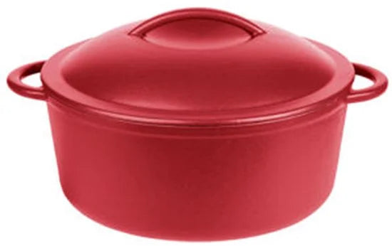 GSW Gietijzeren kookpan - Ø 24 cm - Matt Rood - Met deksel