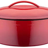 GSW Gietijzeren kookpan - Ø 24 cm - Matt Rood - Met deksel