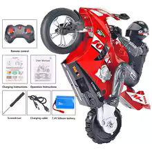 Afstandsbedieningsmotor 1/6 schaal 2,4 GHz RC dual-motor zelfbalancerende motorfiets met zes-assige gyroscoop RTR-versie rood