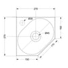Matrix hoekfontein 27x27cm composiet - met kraangat - mat multi terrazzo